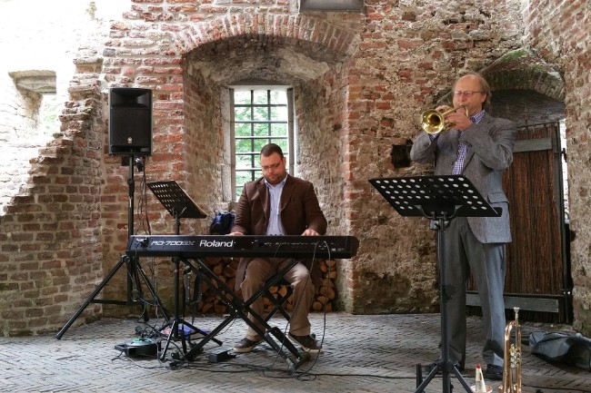 Andries Faber & Patrick Holleeder optreden voor Stichting Kasteel Cultureel, Kasteel Duurstede, 12 juli 2015