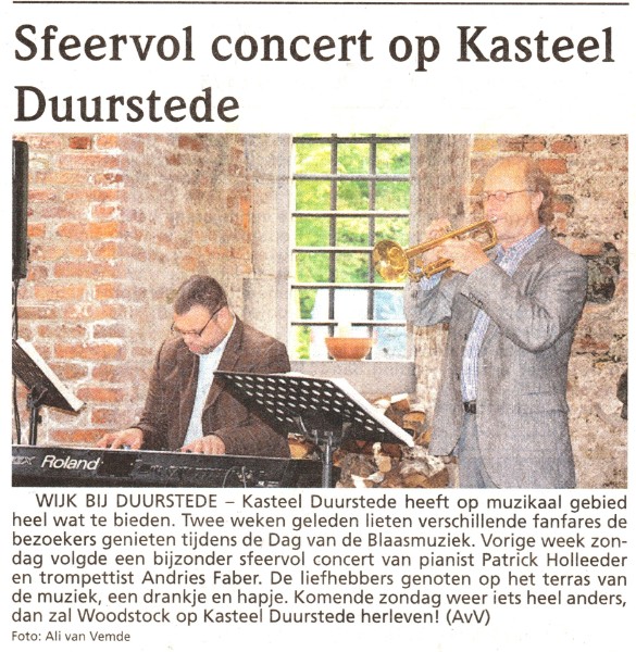 Patrick Holleeder en Andries Faber op Kasteel Duurstede voor Stichting Kasteel Cultureel, 12 juli 2015