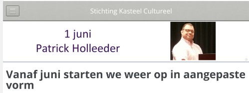 1 juni 2020 Patrick Holleeder, Stichting Kasteel Cultureel